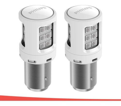 Imagem 3 de 7 de Kit Lâmpada Philips Led Ultinon P21/5 2 Polos Freio Lanterna