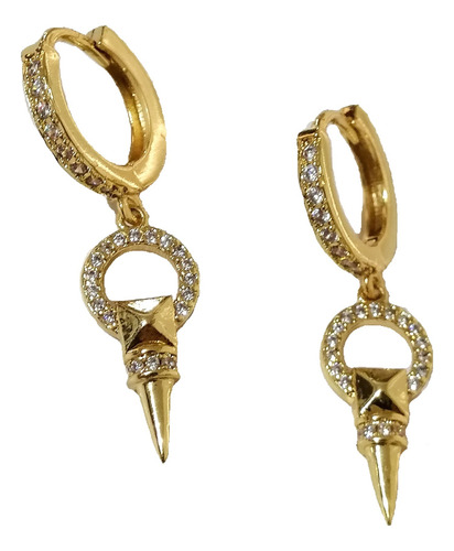 Aretes Picos Oro Laminado Huggies Spike