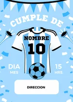Comprar Invitación Digital Tarjeta Virtual Seleccion Futbol Celeste