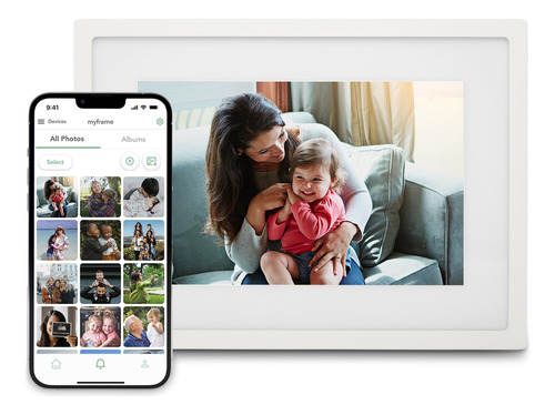 Marco Digital Para Fotos, Tragaluz Wifi, 10 Pulgadas, Blanco
