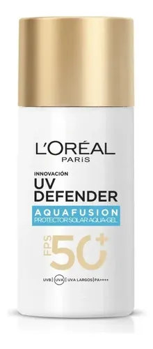 Protector Solar facial L'Oréal Paris UV Defender Aquafusion FPS50+, sin color x50ml