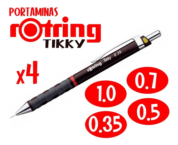 Rotring Tikky portaminas HB 0,50 mm Pack de 12 Rotring alto polímero minas 0,5 mm HB
