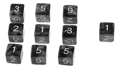 107d6 Dados Numeral Dado De 6 Caras De Morado Y Negro