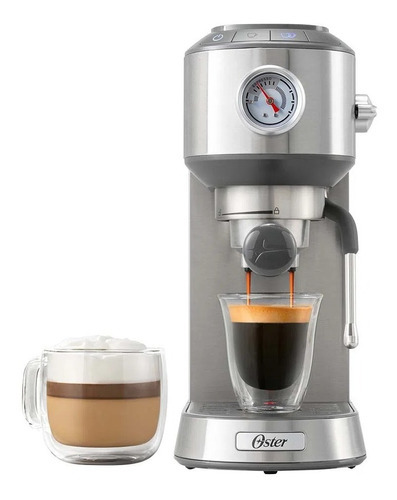 Cafetera Compacta De Espresso Oster Bvstem7200 Plateado