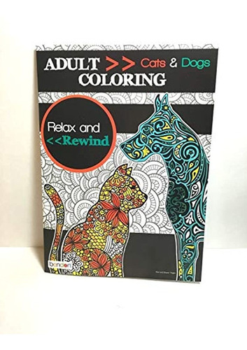 Libro De Adultos Para Colorear Gato Y Perros