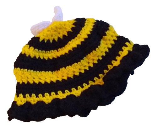 Gorro Crochet Abeja Amarillo Negro Aesthetic Kawaii