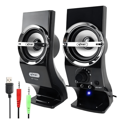 Caixa Caixinha De Som Pc E Notebook Pc 5w Cor Preto