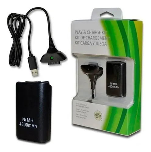 Bateria Para Xbox 360 + Cable Carg 4800 (001)