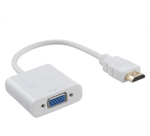 Cable Convertidor Adaptador Hdmi A Vga Hd1080p Blanco