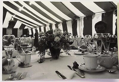 Vintage 90s Photo Outdoor Wedding Tent Table Tablecloth  Lql