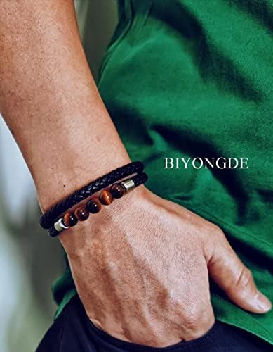 Biyongde Brazalete De Cadena Con Cuentas De Ojo De Cuero De