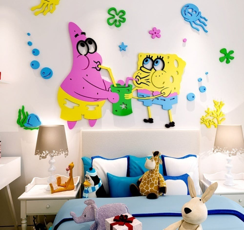 Bob Esponja Adhesivos Para Pared Dia Del Niño