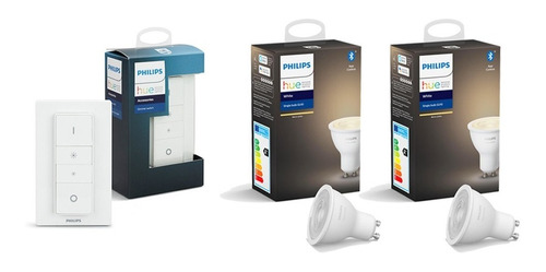 Pack Philips Hue 2 Ampolletas Gu10 Blancas + Dimmer Switch