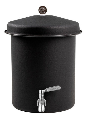 Ecofiltro Dispensador Y Filtro De Agua Peltre Mini 5.5l Color Negro Mate