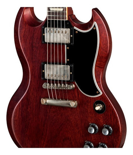 Guitarra eléctrica Gibson Custom Shop 1961 Les Paul SG Standard de caoba sólida cherry red laca de nitrocelulosa con diapasón de palo de rosa