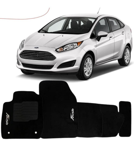 Tapete Carpete Ecotap Ford New Fiesta 14/15 Preto Com Grafia