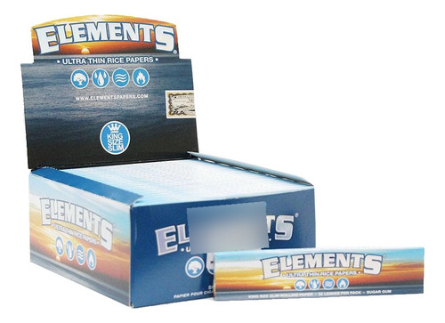 Caja Elements Slim de seda azul de primera calidad, tamaño king