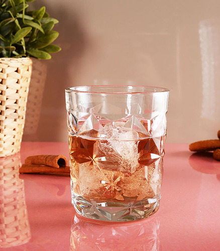 Set X 4 Vasos Trago Whisky Agua Vidrio Estrella Pasabahce Color Transparente