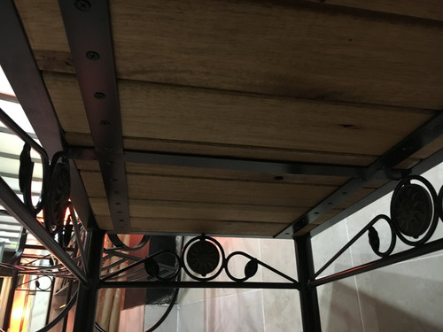 Imagen 7 de 10 de Mesa Ratona Industrial Hierro Y Madera Estantes Deck Forjado