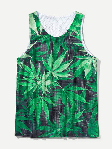 Polera Musculosa Hojas Verdes Shein