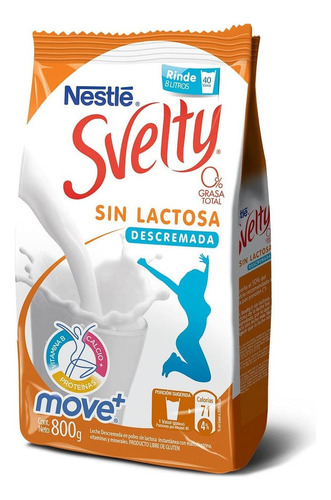 Leche En Polvo Svelty Descremada Sin Lactosa Bolsa 800 G