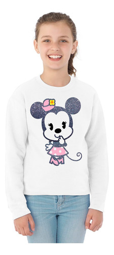 Polera Manga Larga Niña Minnie Exclusividad  100% Algodón