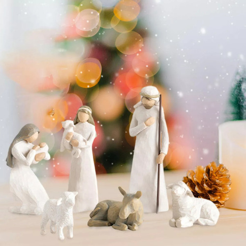 Set De Pesebre Navideño Con Decoración De Escenas De Estilo
