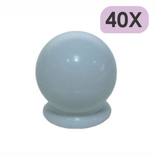 Imagem 1 de 5 de 40 Puxador De Gaveta Porta Armario Bola Branco Com Parafuso
