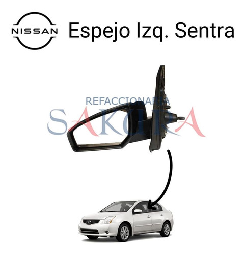 Espejo Retrovisor Conductor Manual Sentra 2012