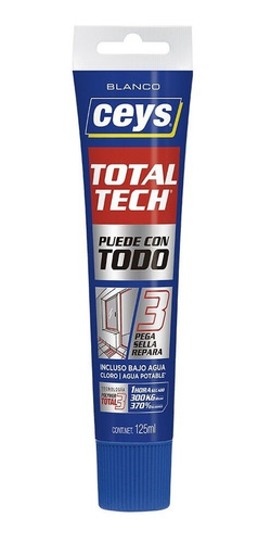 Sellador Pega Bajo Agua Cloro Total Tech Blanco Ceys 125ml