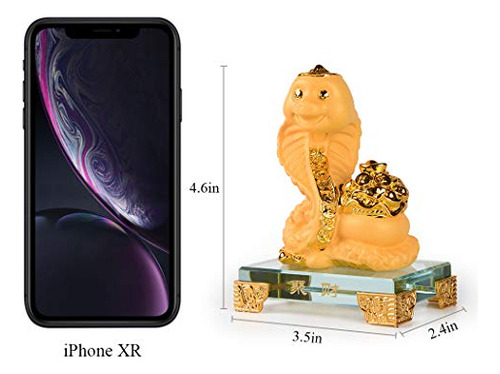 Estatua De Serpiente China Del Zodiaco Oro Feng Shui Decorac