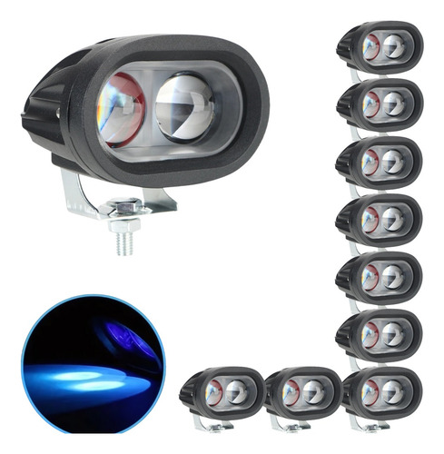 Kit 10 Farol De Led Blue Spot Azul Empilhadeira Pulverizador
