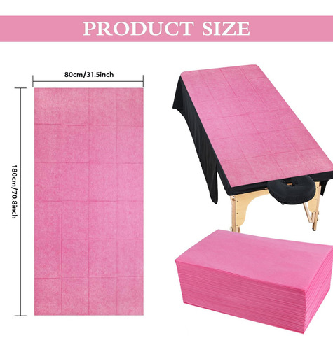 .. 50 Ps Rosa Sábanas Desechables For Cama De Masaje Fundas