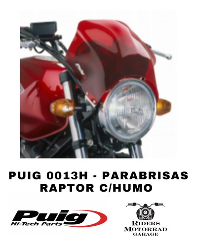 Imagen 2 de 3 de Parabrisas Moto Universal C/humo - Puig Raptor 0013h