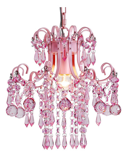 Q&s Mini Chandelier De Cristal, Lmpara De Araa Rosa Moderna,