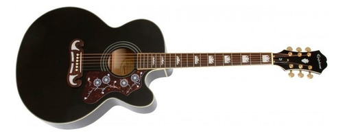 Guitarra acústica Epiphone J-200 EC Studio para diestros black
