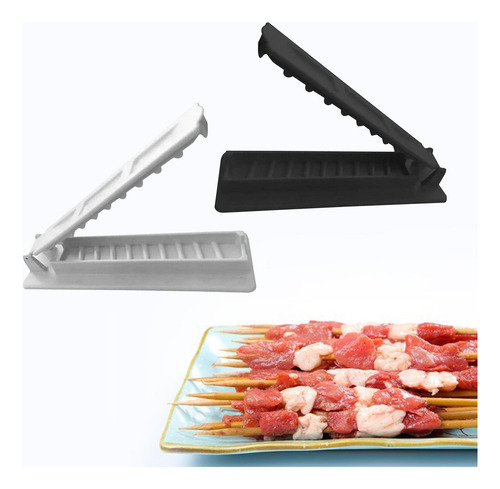2 Pçs Cozinha Ao Ar Livre Churrasco Kebab Branco Preto