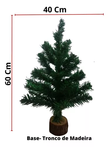 Árvore De Natal Pequena Pé de Madeira Pinheiro Verde Luxo 60cm - 60 Galhos  Premium - top natals - Árvore de Natal - Magazine Luiza