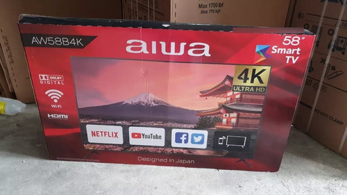 Imagen 3 de 10 de Pantalla Smast Aiwa® 4k Modelo (aw58b4k) Nuevo En Caja