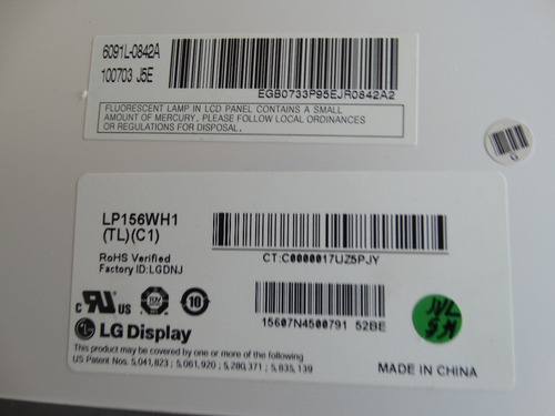 Tela 15.6 Lcd Lampada Original Lp156wh1 + Inverter