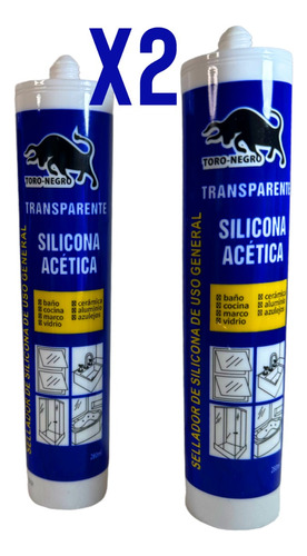 Silicona Acetica Transparente Sellante Tubo 280m Pak 2unid