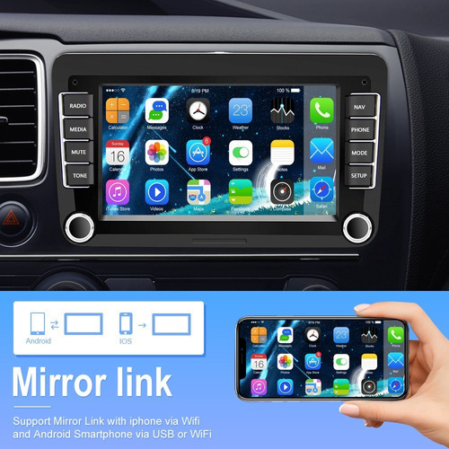 Autoestéreo De 7 In C/android 9.1/din Doble P/vw Jetta Vento