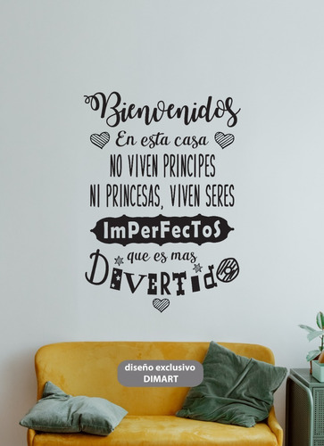 Vinilo Decorativo Bienvenidos Frases Hogar Y La Familia