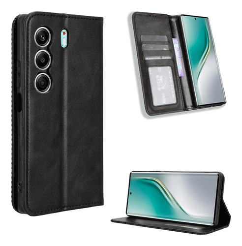 Funda Para Tecno Camon 40 Pro Adsorbible Cuero Vaina+mica