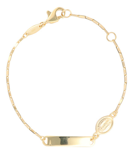 Esclava De Oro 10 Kilates Con Virgen Gpe Ajustable 12-14 Cm