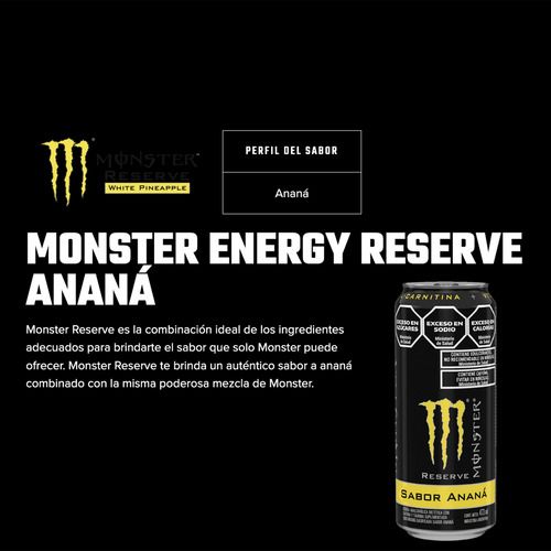 Monster Energy Reserve Sabor Anana Energizante Lata - Pack