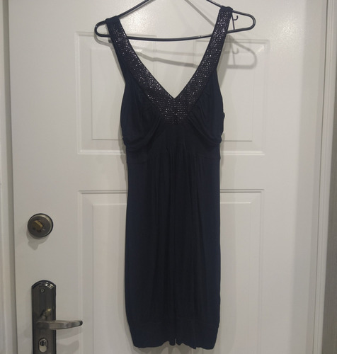 Vestido Corto, Negro, Tela Suave, Talla M, Usado