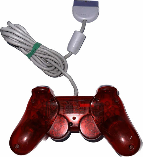 Control Dualshock 1 Ps1 Rojo Transparente Original Funcional (Reacondicionado)