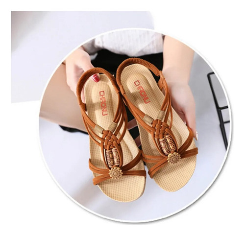Sandalias Bohemio Planas Elegantes Y Casuales Con Forma H
