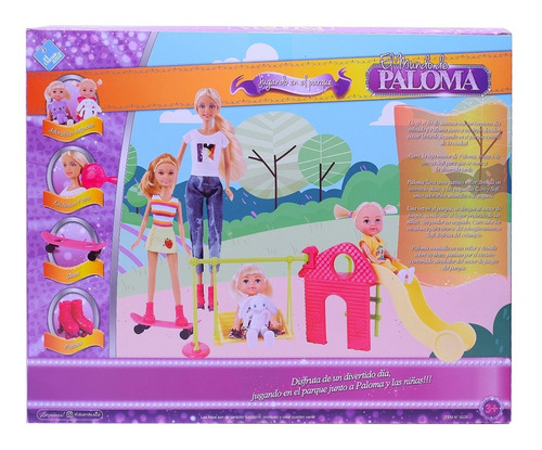 Imagen 6 de 9 de Paloma Muñecas Con Acces Jugando En El Parque El Duende Azul